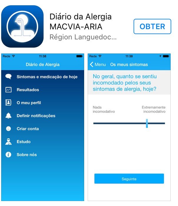 Aplicação Diário de alergia MACVIA ARIA – Portugal lidera número de utilizadores