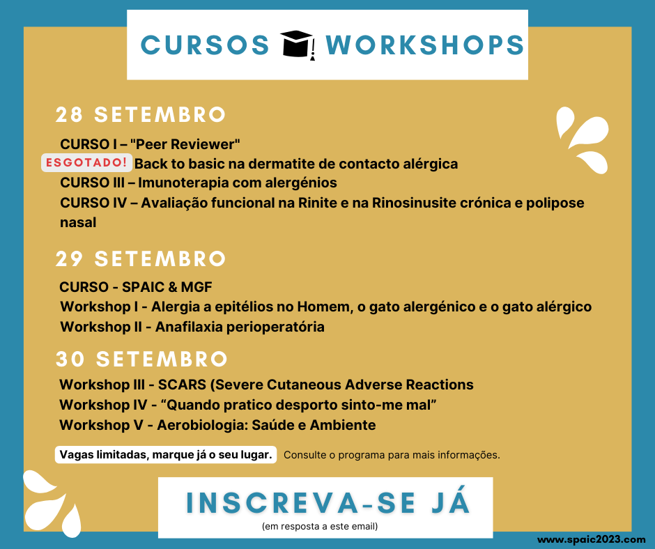 Cursos & Workshops | 44º Reunião Anual SPAIC 