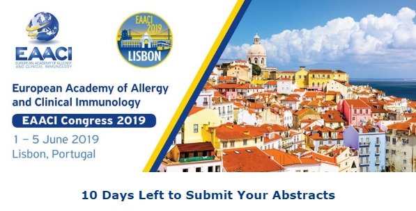 FALTAM 10 DIAS - SUBMETA O SEU RESUMO PARA A EAACI 2019 EM LISBOA