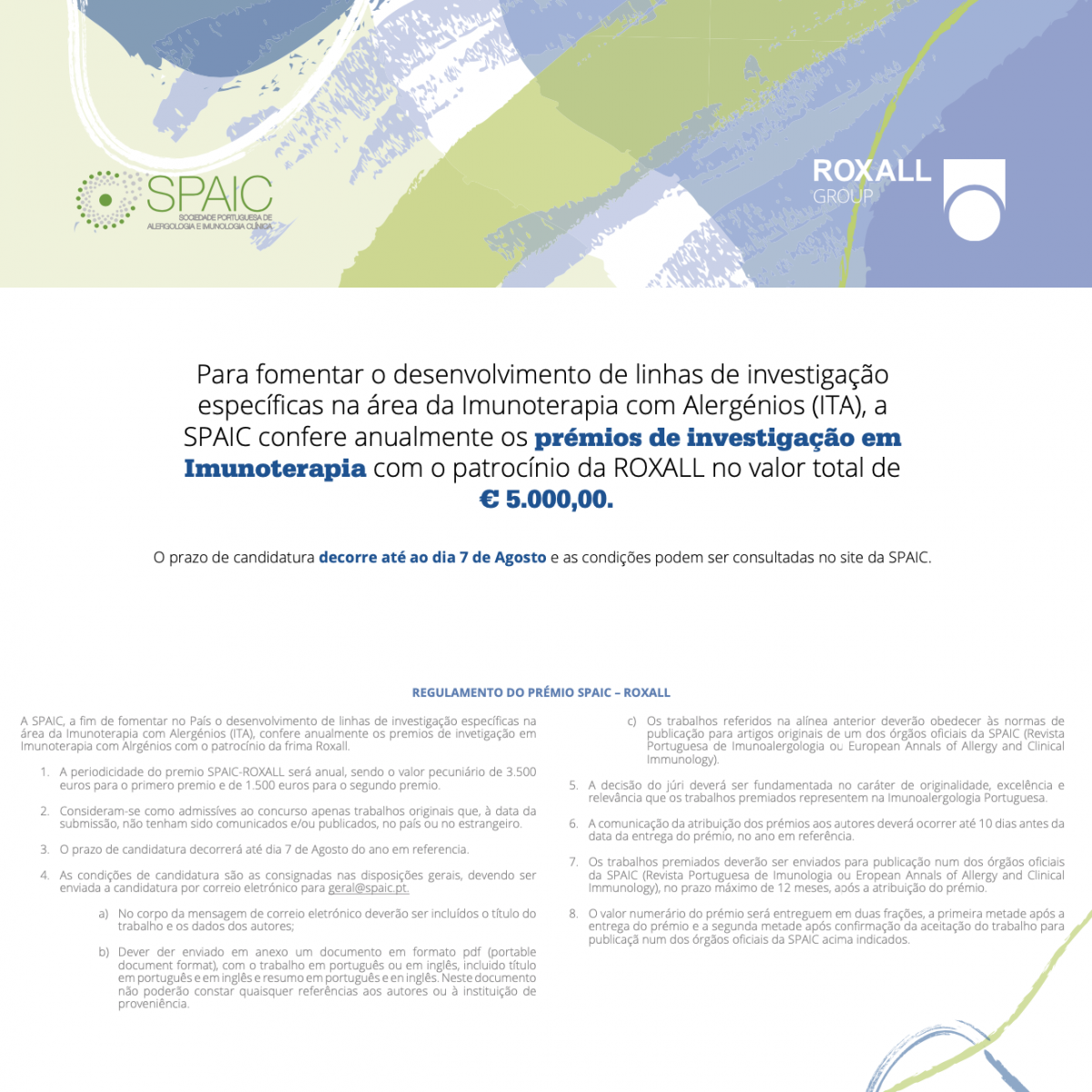 Prémio de Investigação em Imunoterapia - Roxall