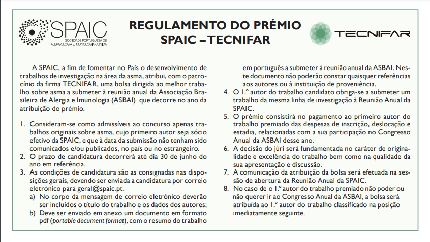 Prémio SPAIC-Tecnifar 2023