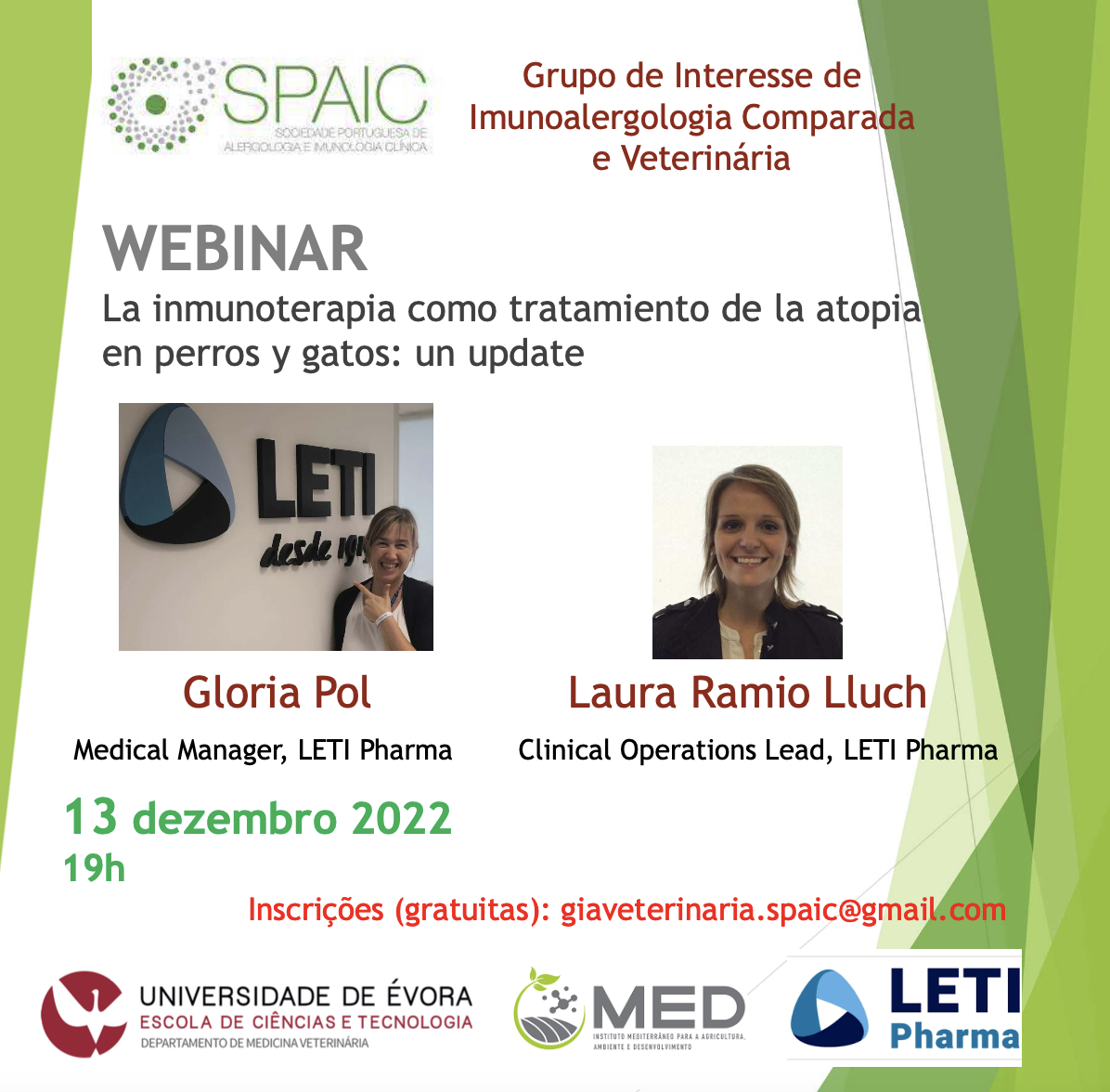 Webinar Temático do Grupo de Interesse de Imunoalergologia Comparada e Veterinária