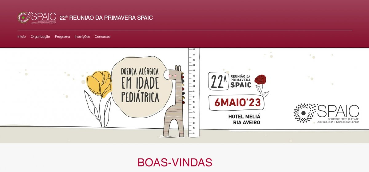 Website da 22ª Reunião da Primavera da SPAIC